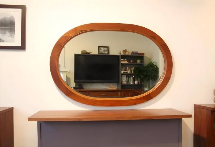 Boho FullLength Wooden Mirror for a Cozy Living Space